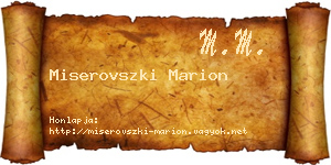 Miserovszki Marion névjegykártya